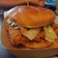 Vegan Chicken Sandwich: One of the best we've ever had and we travel a lot at Wisdom's Vegan Bakery & Cafe in Spring