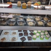 Dessert case at Wisdom's Vegan Bakery & Cafe in Spring