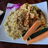 Stir fried Quinoa with chili lime cauliflower; special of the day at Wisdom's Vegan Bakery & Cafe in Spring