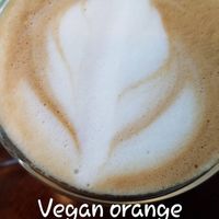The orange mocha was delightful at Wisdom's Vegan Bakery & Cafe in Spring