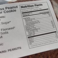 Simple & pure ingredients in the yummy peanut butter cookie at Healthyums in Zion