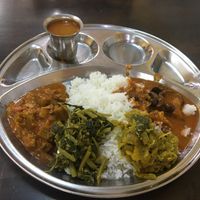 Vegetarian rice (6,5ringgits), you build it on your own from buffet style table at Sri Kaveri in Malacca