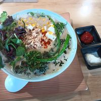 Vegan ramen with accoutrements at HiroNori Craft Ramen in Santa Clara