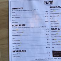"V" denotes vegan  at Rumi in Chicago