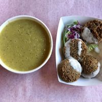 $7 for large lentil soup and side of falafel  at Rumi in Chicago