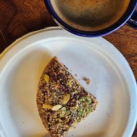 Rose pistachio cake at Step Out Cafe in Jaipur