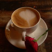 This is cafe latte made in soy milk. at Step Out Cafe in Jaipur