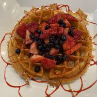 vegan berry waffle at Waffles INCaffeinated in Wexford