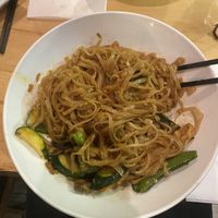 veganized tofu and vegetable pad thai - big portion size   at Roots in Princeton