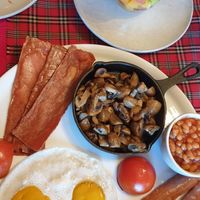 Vegan english breakfast at Vegotel in Blije