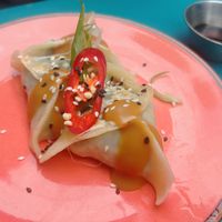 spinach & tofu  at Ugly Dumpling in London