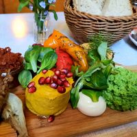 Vegan snack board at Din Nye Ven in Copenhagen