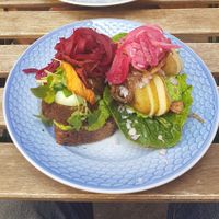 Potato and mushroom options at Din Nye Ven in Copenhagen