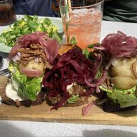 Potatoe and mushroom smørrebrød   at Din Nye Ven in Copenhagen