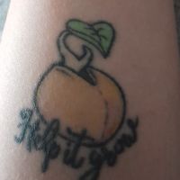 Older tattoo at Inky Swallows in Hove
