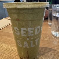 Mint Chip Smoothie with vegan protein  at Seed N Salt in Calgary