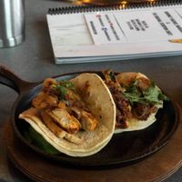 Vegan chicken street tacos at Nacho Daddy in Duluth