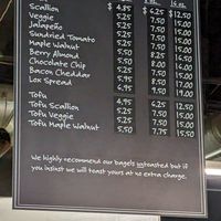 Menu at Bo's Bagels in New York City