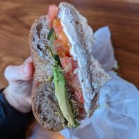 Uptown vegan - 10/10 but takes so long to make at Bo's Bagels in New York City