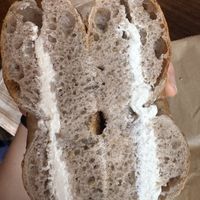 Zaatar bagel with stockeld cc  at Bo's Bagels in New York City