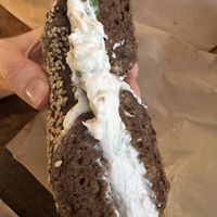 Stockeld cc with scallion, the best   at Bo's Bagels in New York City