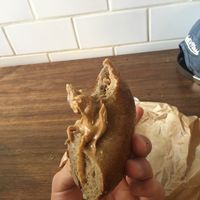 Peanut butter bagel at Bo's Bagels in New York City