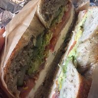 Uptown Vegan with cream cheese instead of hummus  at Bo's Bagels in New York City