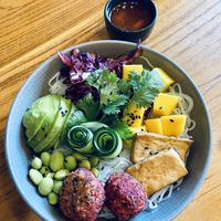 Poke Bowl. My favorite meal and is seasoned well.  at Radiantly Alive Yoga Cafe in Ubud