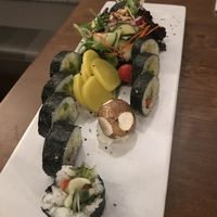 Super mario vegan roll at Maru Sushi in Okemos