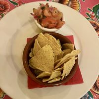 Tortilla chips and salsa   at Dos Sombreros in Brighton