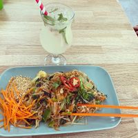 Rice noodles with tofu 😍  at Pho Nam in Tiverton