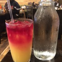 This is the juice I ordered along with the way they serve a glass of water   at First Watch in Matthews