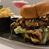 Mushroom burger at Bistro Tendresse in Montreal