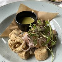 Vegan calamari   at Bistro Tendresse in Montreal