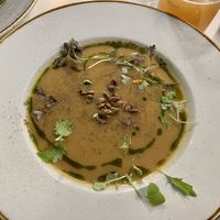 Todays soup: carrots, potatoes and chickpeas!   at Bistro Tendresse in Montreal