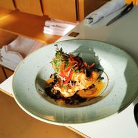 Savory waffle at Bistro Tendresse in Montreal