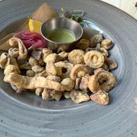 Fried king oyster mushrooms at Bistro Tendresse in Montreal