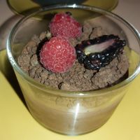 Chocolate mousse at Bistro Tendresse in Montreal
