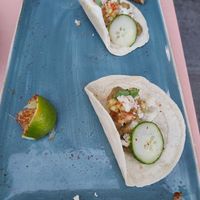 Jerk chicken tacos (-2) at Bistro Tendresse in Montreal