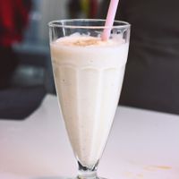 Vegan Vanilla Milkshake. at Stacy's Diner in Koege