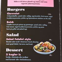 Vegan section of the menu. at Stacy's Diner in Koege