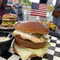 The vegan Chevrolet burger  at Stacy's Diner in Koege