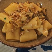 Pancherri, saffron spiced butter, cauliflower and pine nuts at Ponte Vecchio in Hereford