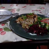 "Modern plov of wild mushroom and atlantic seaweed with countryside salad" at Casa da Horta in Porto