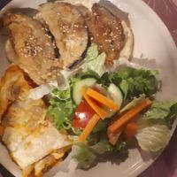 empanada de pisto with fried eggplant + salad at Casa da Horta in Porto