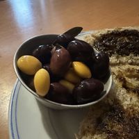 Close up on the olives and lupinee  at Casa da Horta in Porto