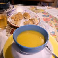 Pumpkin Soup/Hummus at Casa da Horta in Porto