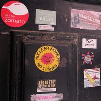 Door stickers at Casa da Horta in Porto