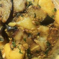 Aloo Baigan(potatoes 🥔 & eggplant 🍆 ). Tasty! at Veg N Chaat Cuisine in Fremont