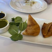 Potato-Pea Samosas at Veg N Chaat Cuisine in Fremont